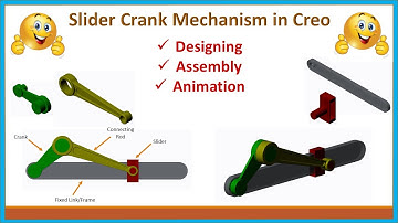 Slider Crank Mechanism in Creo | Designing | Assembly | Animation/Simulation