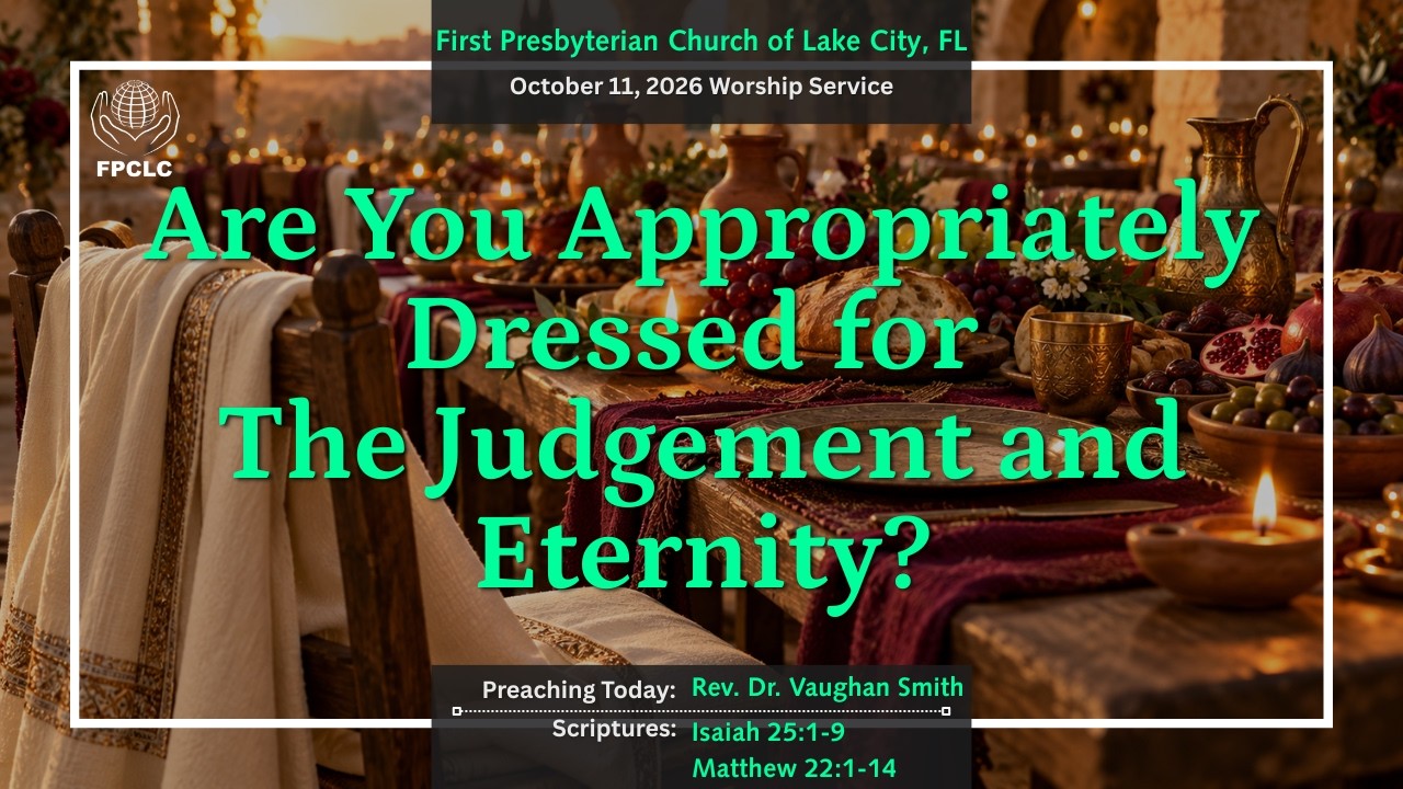 October 11, 2026 Sunday Worship Service - First Presbyterian Church of Lake City, Fl