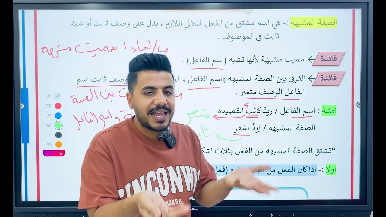 الثالث متوسط / قواعد / الموضوع الثامن / المشتقات / الصفة المشبهة