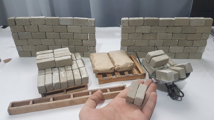 Paleta de albañil en miniatura para maquetas, para poner cemento a