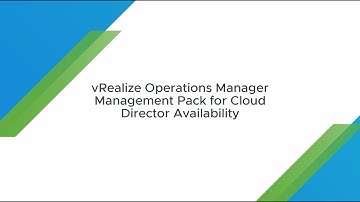 VMware vRealize Operations Management Pack for VMware Cloud Director Availability