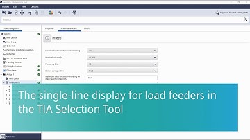 The single-line display for load feeders in the TIA Selection Tool
