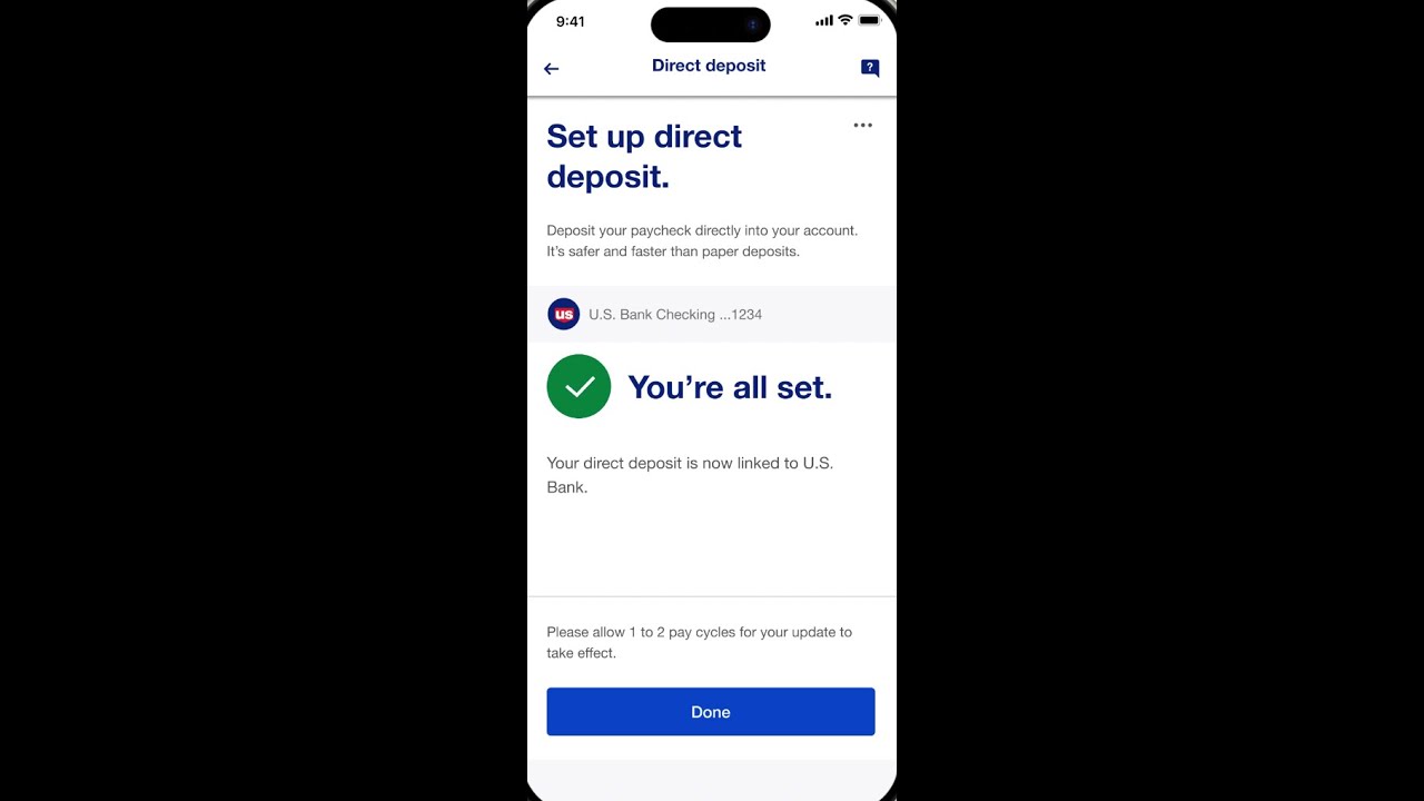 How to Set Up Direct Deposit on US bank app - YouTube