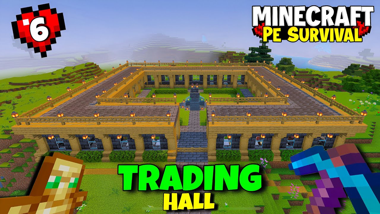 I Made A Beautiful Trading Hall🔥|Minecraft Pe Survival series EP- 6 in 1.21