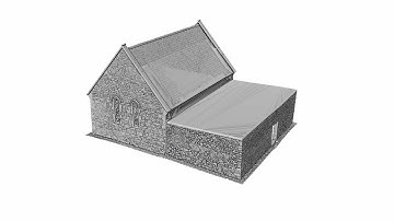 Untextured 3D model of Temple Conor, Clonmacnoise, Ireland