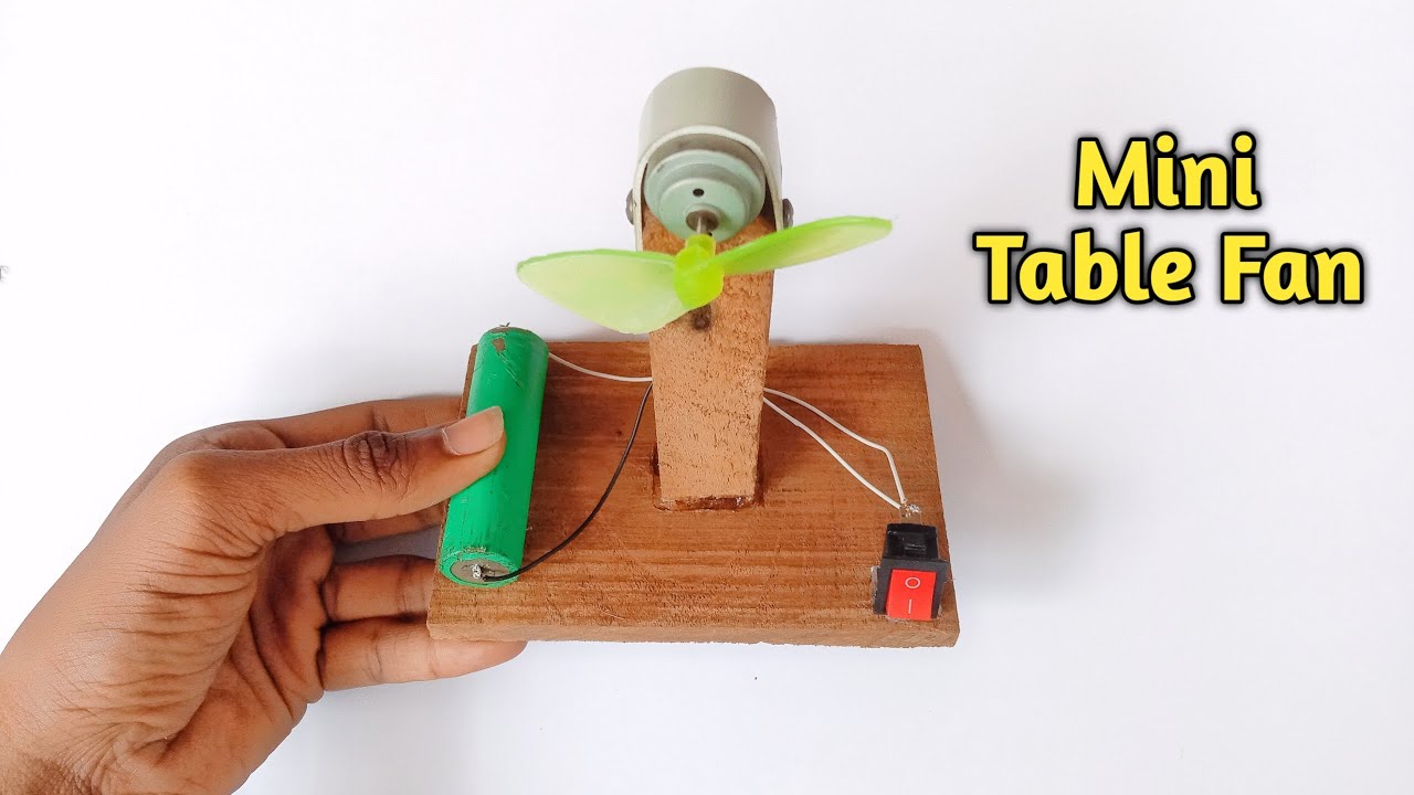How to make Mini DC Motor Table Fan With 3.7 Volts Battery | Homemade Table Fan