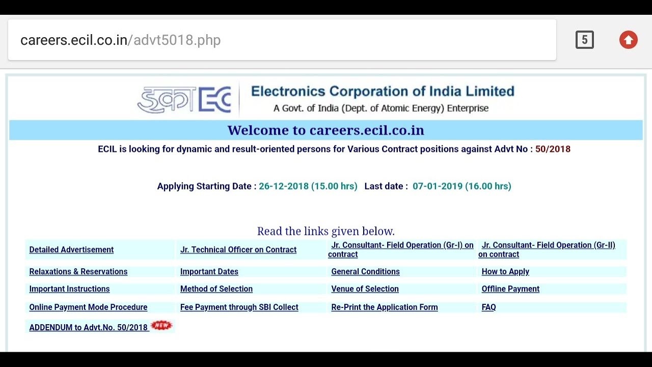 JTO & JC JOBS IN ECIL ON CONTRACT BASIS FOR B TECH, DIPLOMA & ITI PASSEDOUTS