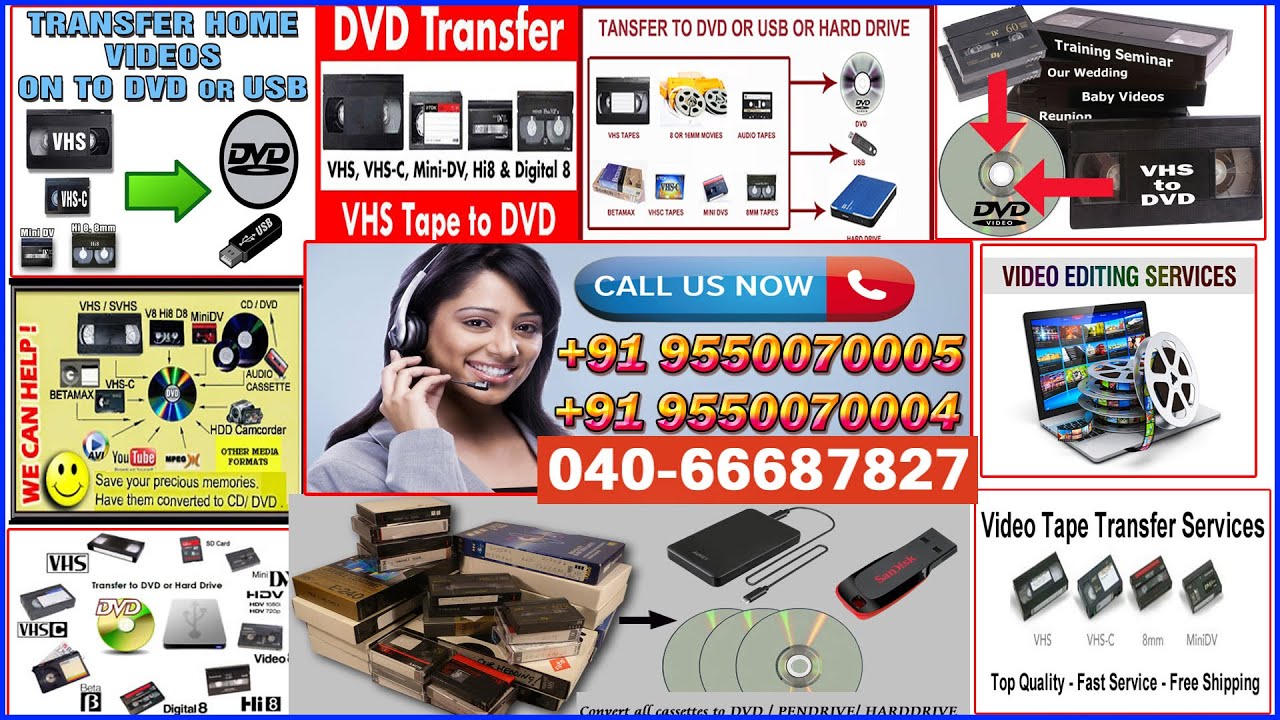 How to convert VHS videotape to 60p digital video (NTSC) Call Us Now +91 9550070005 YouTube