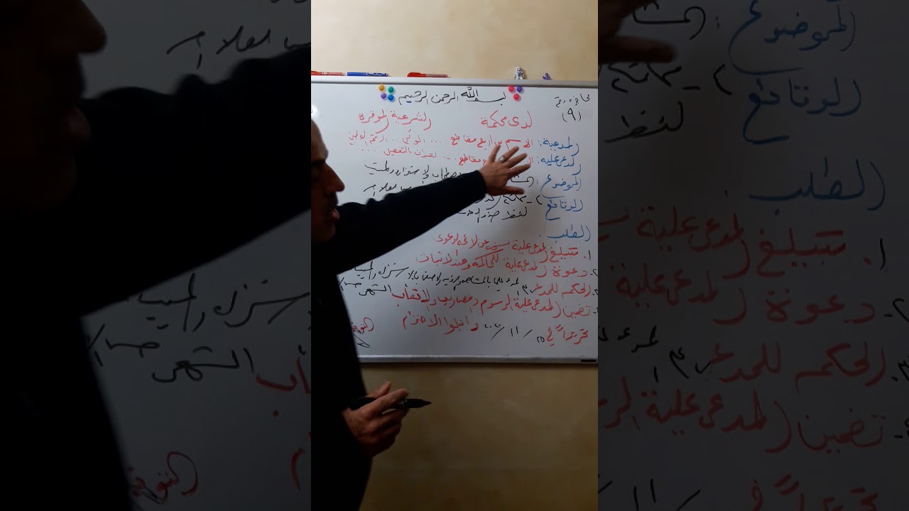 محاضرة رقم (9)المشاهدة والرؤية والاصطحاب والاستزارة والمبيت.لائحة الدعوى.والاختصاص المكاني والرسوم.