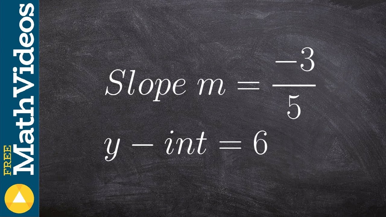 Write the equation of the line given your slope and y intercept - YouTube