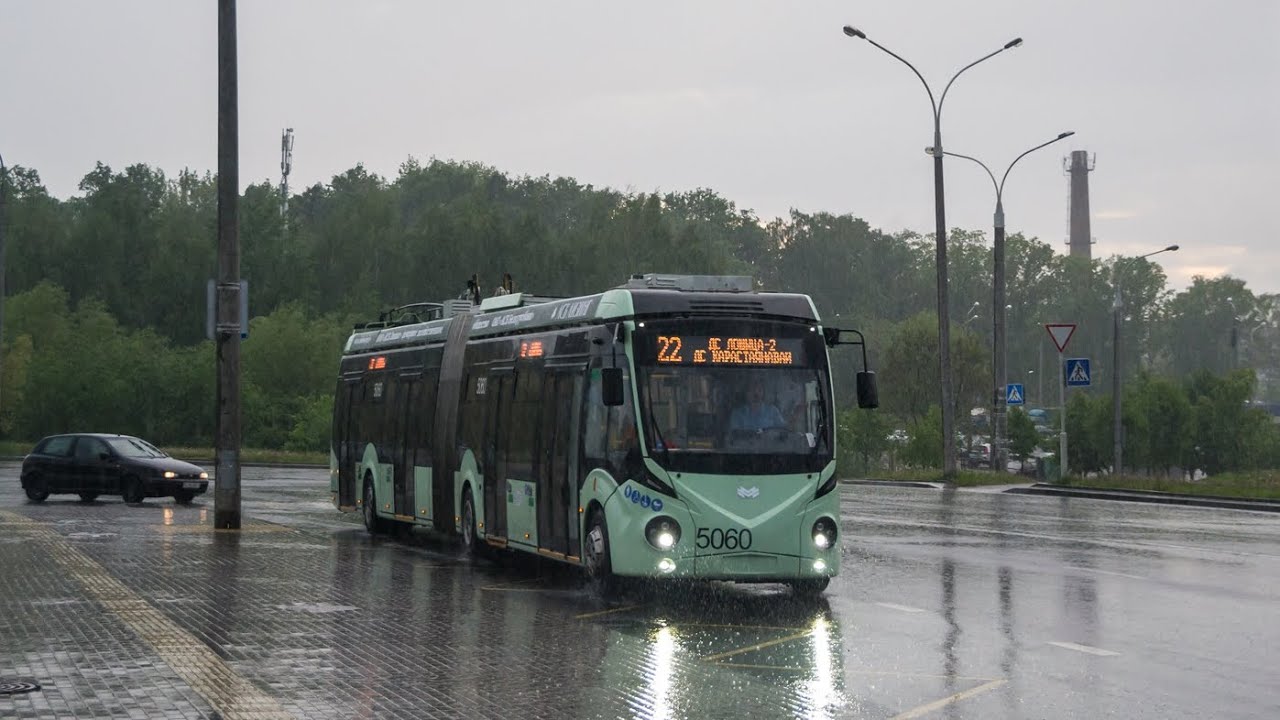 Минск. Поездка в троллейбусе БКМ 43300D, Борт/№ 5060, маршрут №22 (02.06.2022)