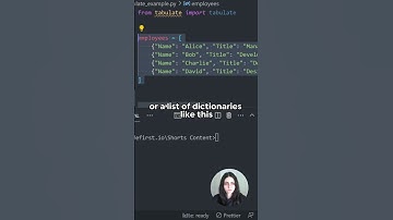 Print Tabular Data in Python with Tabulate #pythontutorial