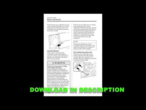 Mazda MPV 2003-2006 Owner's Manual PDF - English Guide Maintenance DIY And Small Repairs
