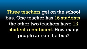 Can you find number of people on the bus? || Clever Math Problem