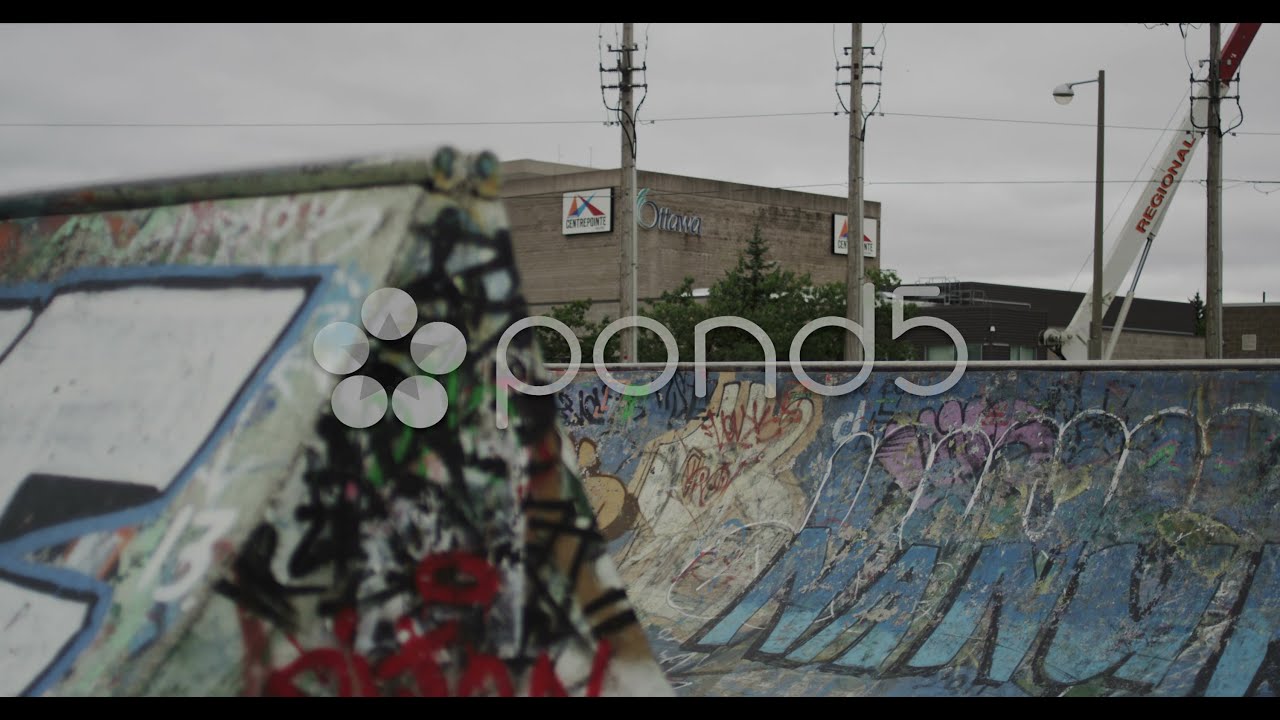 Ultra High Definition 4K - Extreme Sport - BMX in graffiti bowl. Stock Footage