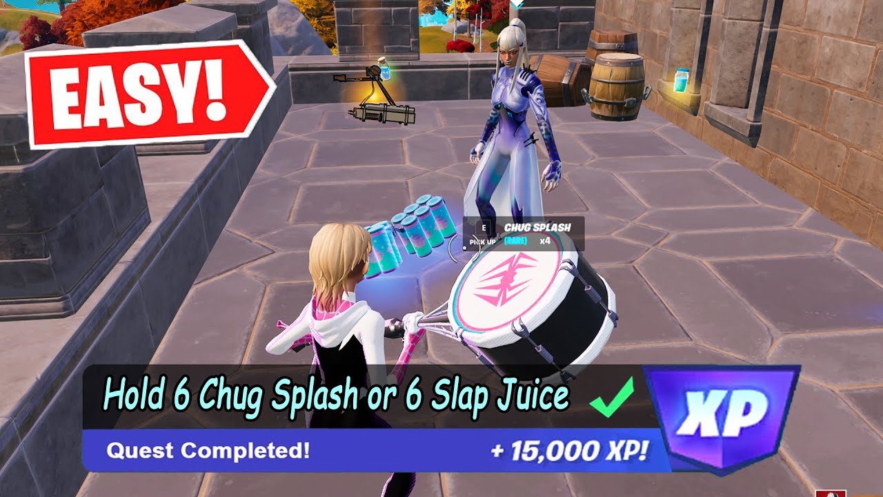Hold 6 Chug Splash or 6 Slap Juice at one time Fortnite Trials YouTube