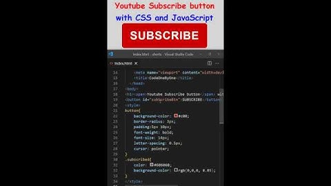 Youtube Susbscribe button with #css and #javascript #shortvideo #shorts #short #shortsvideo