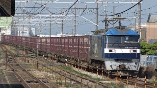 【4K】JR山陽本線　EF210-114号機牽引　貨物列車　庭瀬駅通過