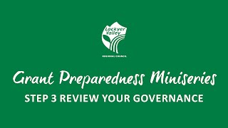Grant Preparedness Miniseries - 3 Review Your Governance
