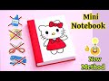 How to Make Hello Kitty Mini Notebook | Cute Mini Paper Notebook📒| No Glue Craft | Easy School Craft