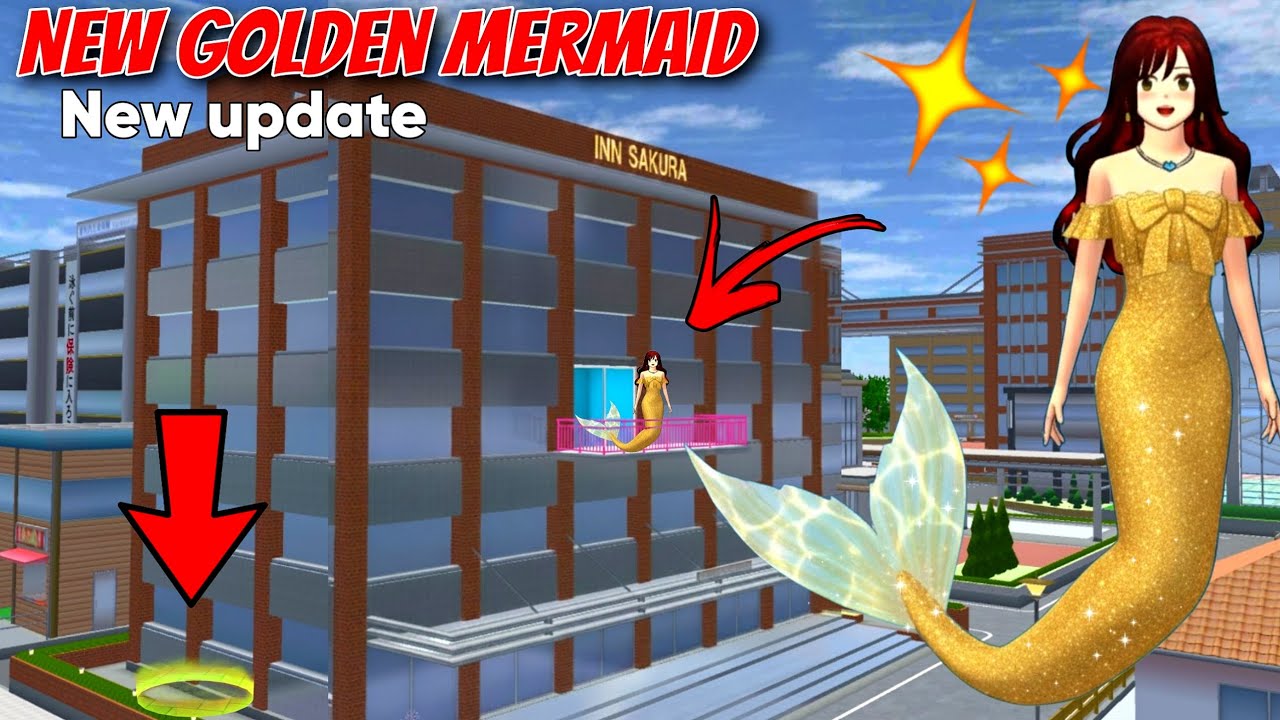 UPDATE BARU! Ada Putri Duyung Emas di rumah ini Dekorasi cantik dan seru di Sakura School Simulator