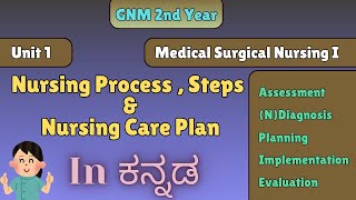 Nursing Process In Kannada | Nursing Care Plan In Kannada | Medical Surgical Nursing 1 | GNM