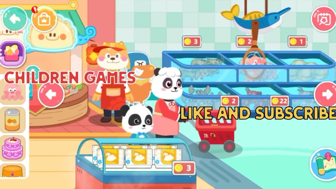 "Baby Panda Supermarket Adventure! Shop with Baby Panda!" || Children Games ||