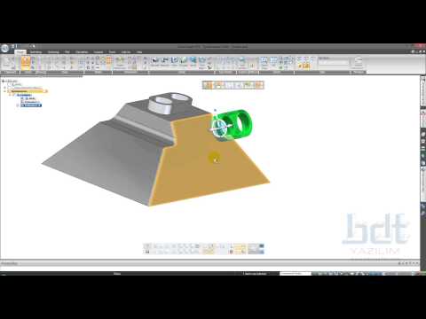 Solid Edge ST6 - Eğitim Videoları (Senkron Modelleme) -32- Senkron Copy Rotate Faces