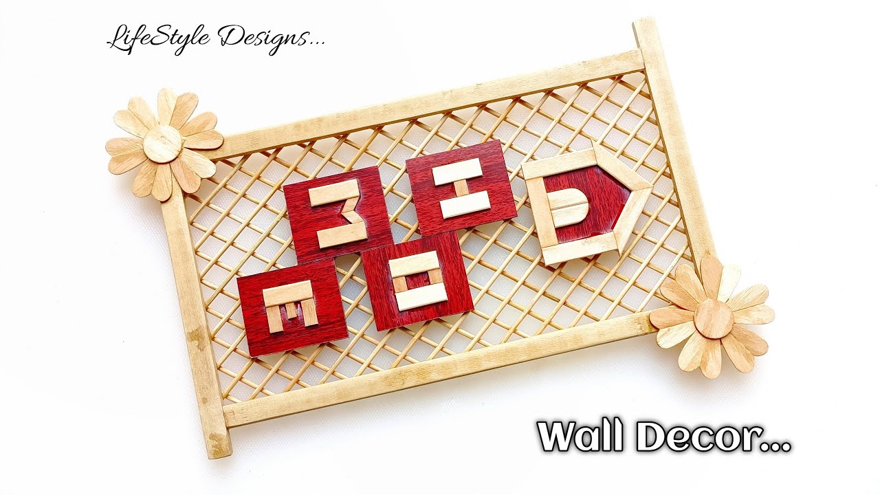 Home Decoration Wall Hanging Art with Ice cream Sticks Wall Decor