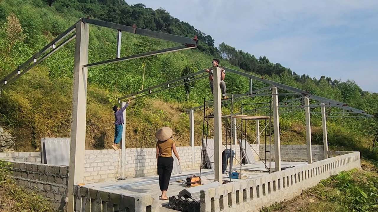 Full video 150m iron frame - farm on high land with bricks and sturdy reinforced concrete columns