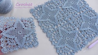 Ажурный КВАДРАТНЫЙ МОТИВ вязание крючком МК🧶Easy Crochet square motifs pattern for beginners🧶