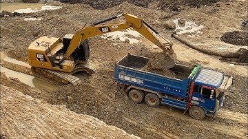 New Project Excavator Cat 320 Loading Mix Rocks Into Dump Trucks Work hard Ep1, Sub @TheDiggingCrew