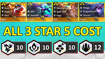 Set Revival 7.5 ALL 5 Cost Units 3 Star + Prismatic Traits ⭐⭐⭐