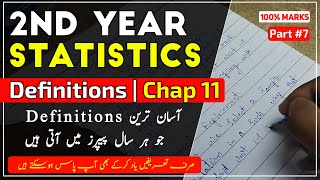 2nd Year Statistics Definitions with Answers|Chapter 11 Part 7 | Sampling Techniques & Distributions