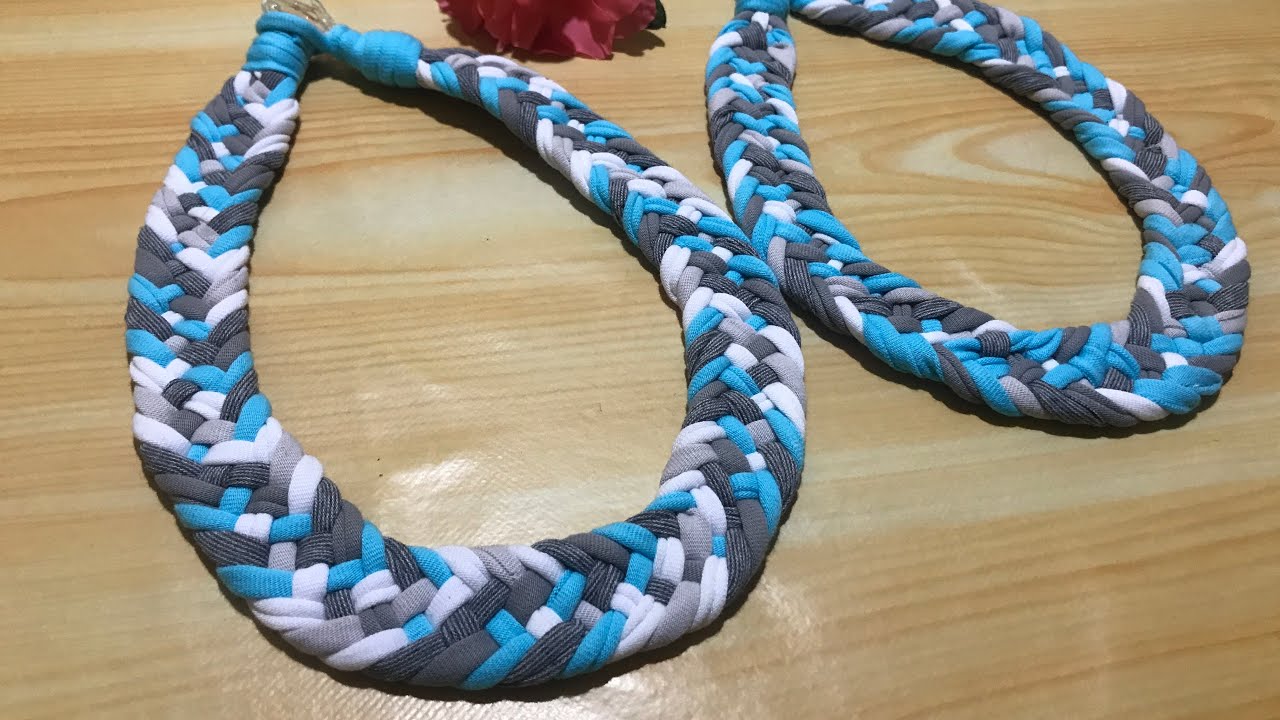 DIY colar de fio de malha