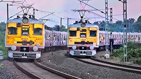 Quick Accelerating Old Model EMU Local Trains Speeding in Huge Curve Back to back | Eastern Railways