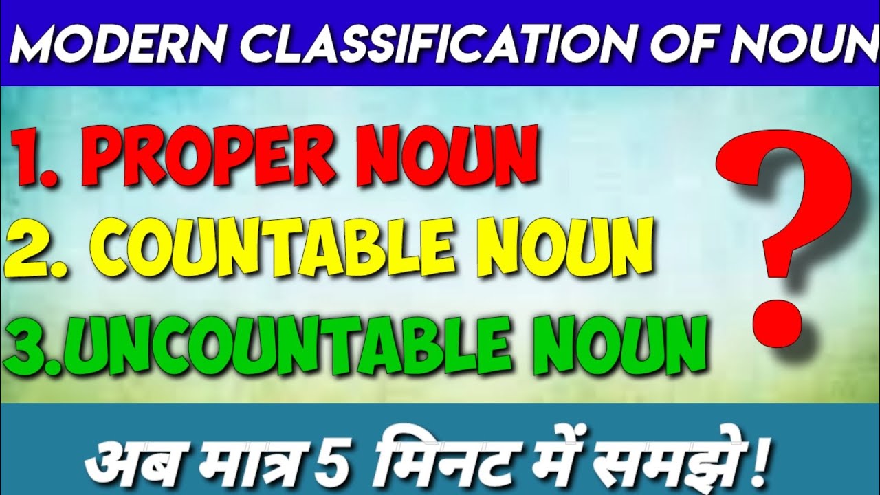 Modern Classification Of Noun | Noun | Parts Of Speech | English Grammar