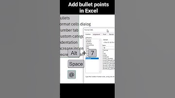 Add bullet points in Excel #short