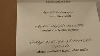 7/Adams Chef's Counter Experience Menu
