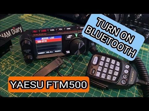 YAESU FTM500 , TURN ON BLUETOOTH ,.pair headset - YouTube