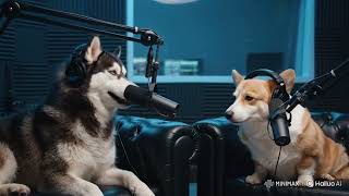 two dogs with