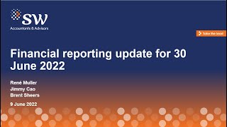 Financial Reporting update for financial year end 30 June 2022 (9 June 2022)