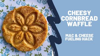 Mac & Cheese Optavia Fueling Hack- cheesy waffle with cornbread texture!