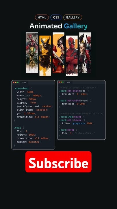Animated Gallery With Html Cas #deadpool #viralvideo #htmlcss #html # ...