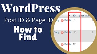 Post id, Page id - How to Find in WordPress