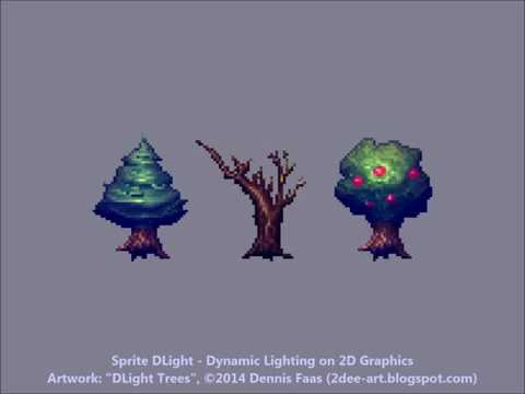 Sprite DLight - Instant normal maps for 2D graphics - DLight Trees Preview