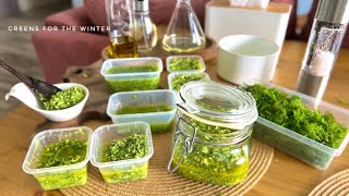 Preparations of greens for the winter | 3 green sauces | Picnic on the lake