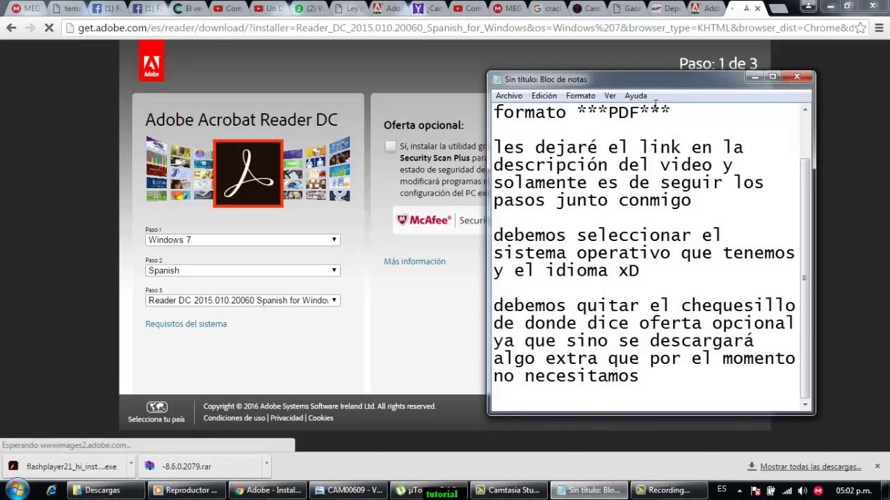 Como Instalar Lector PDF ADOBE READER YouTube Como instalar lector pdf adobe reader youtube