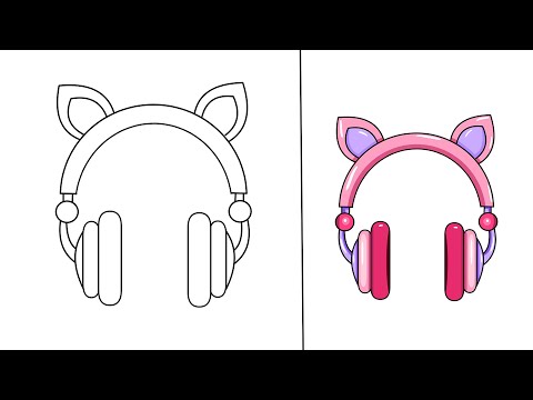 How To Draw Headphones كيفية رسم هيدفون سماعات رسم بنات رسم سهل تعليم الرسم للمبتدئين 