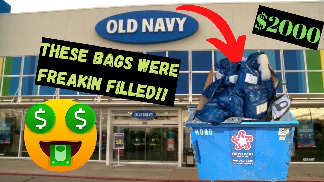 DUMPSTER DIVING   $2000 IN CLOTHING FREE!!  OLD NAVY